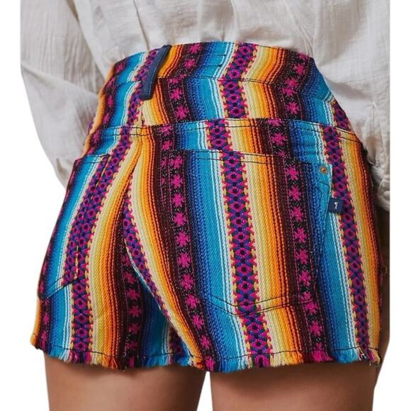 Pilcro Anthropologie Stripe Surf Shorts NWTs Size 31 Frayed Hem - Picture 2 of 11